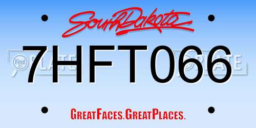 7HFT066 South Dakota License Plate