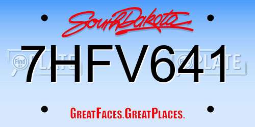 7HFV641 South Dakota License Plate