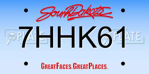 7HHK61 South Dakota License Plate