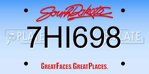 7HI698 South Dakota License Plate