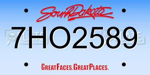 7HO2589 South Dakota License Plate