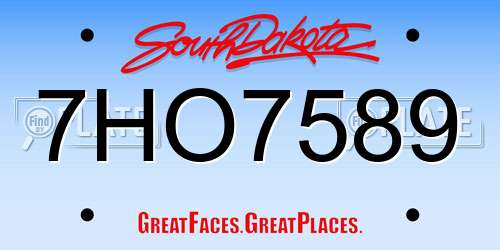 7HO7589 South Dakota License Plate