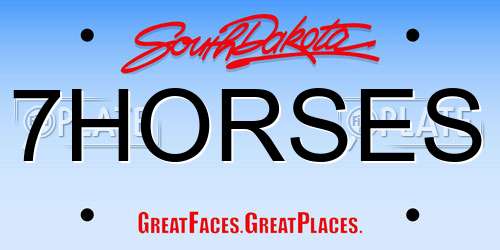 7HORSES South Dakota License Plate