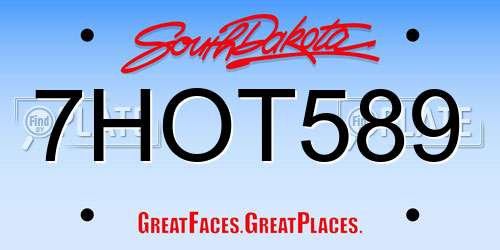 7HOT589 South Dakota License Plate