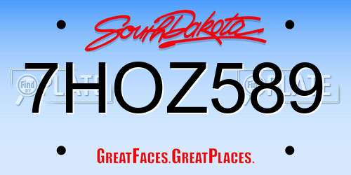 7HOZ589 South Dakota License Plate