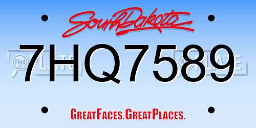 7HQ7589 South Dakota License Plate