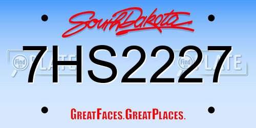 7HS2227 South Dakota License Plate