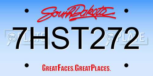 7HST272 South Dakota License Plate