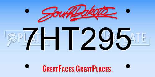 7HT295 South Dakota License Plate