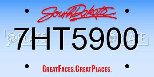 7HT5900 South Dakota License Plate