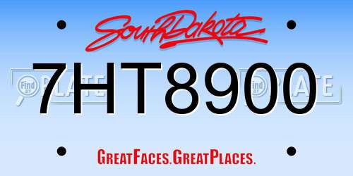 7HT8900 South Dakota License Plate