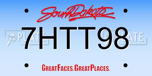 7HTT98 South Dakota License Plate