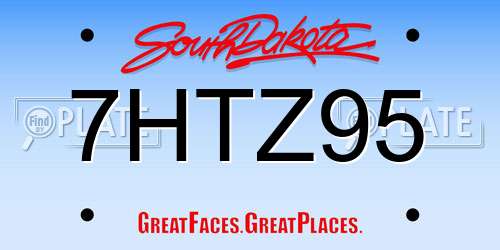 7HTZ95 South Dakota License Plate