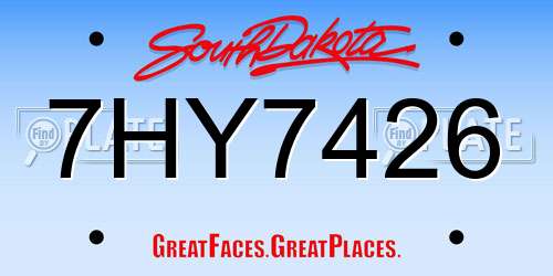 7HY7426 South Dakota License Plate
