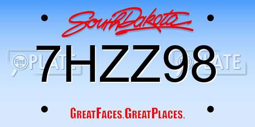 7HZZ98 South Dakota License Plate