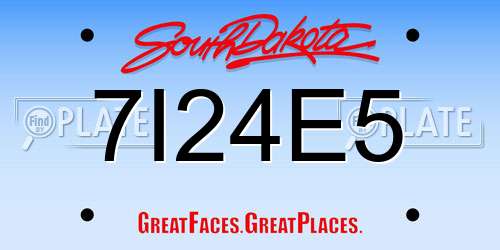 7I24E5 South Dakota License Plate