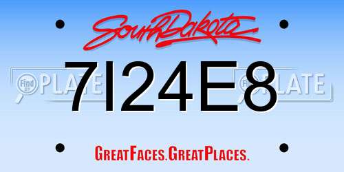 7I24E8 South Dakota License Plate