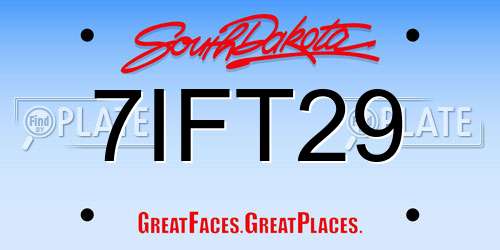 7IFT29 South Dakota License Plate