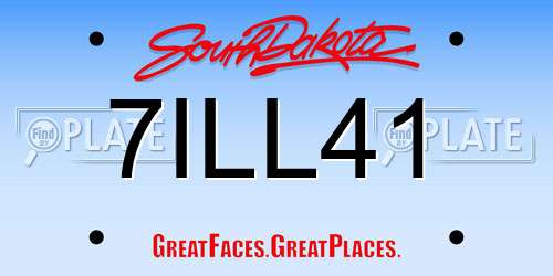 7ILL41 South Dakota License Plate