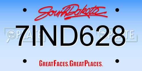 7IND628 South Dakota License Plate
