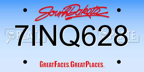 7INQ628 South Dakota License Plate