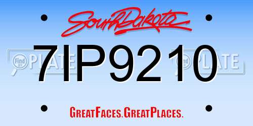 7IP9210 South Dakota License Plate
