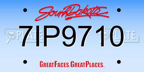 7IP9710 South Dakota License Plate