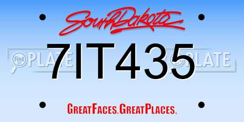 7IT435 South Dakota License Plate