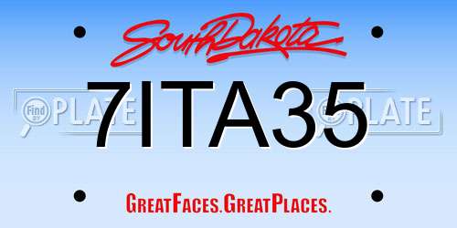 7ITA35 South Dakota License Plate