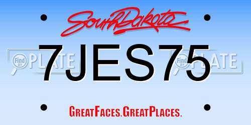 7JES75 South Dakota License Plate