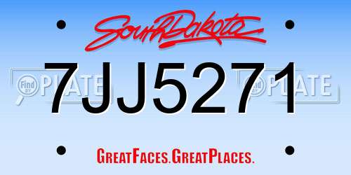 7JJ5271 South Dakota License Plate