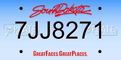 7JJ8271 South Dakota License Plate
