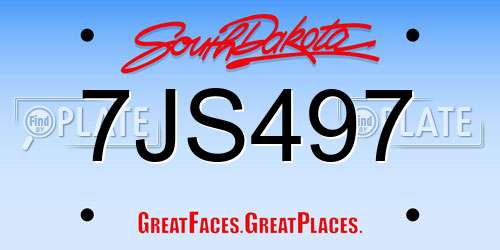 7JS497 South Dakota License Plate