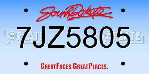 7JZ5805 South Dakota License Plate