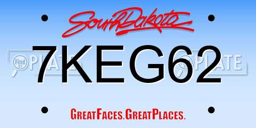 7KEG62 South Dakota License Plate
