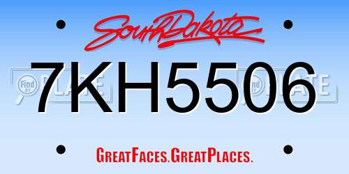 7KH5506 South Dakota License Plate