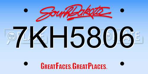 7KH5806 South Dakota License Plate