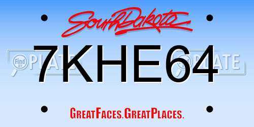 7KHE64 South Dakota License Plate