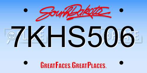 7KHS506 South Dakota License Plate