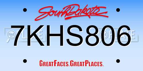 7KHS806 South Dakota License Plate