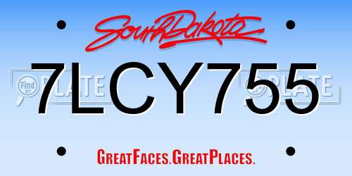 7LCY755 South Dakota License Plate