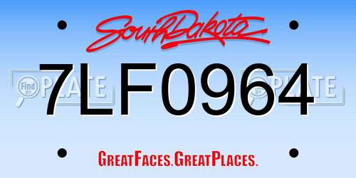 7LF0964 South Dakota License Plate