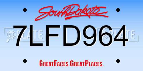 7LFD964 South Dakota License Plate