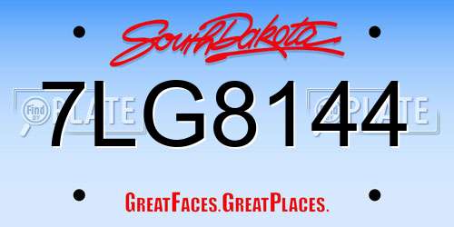7LG8144 South Dakota License Plate