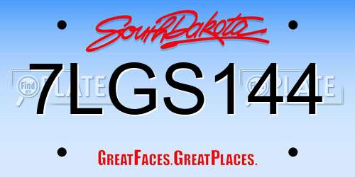 7LGS144 South Dakota License Plate