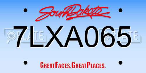 7LXA065 South Dakota License Plate