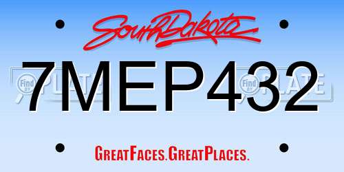 7MEP432 South Dakota License Plate