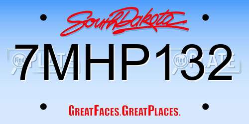 7MHP132 South Dakota License Plate