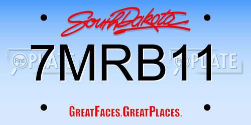 7MRB11 South Dakota License Plate
