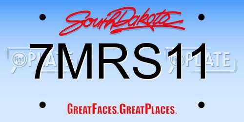 7MRS11 South Dakota License Plate